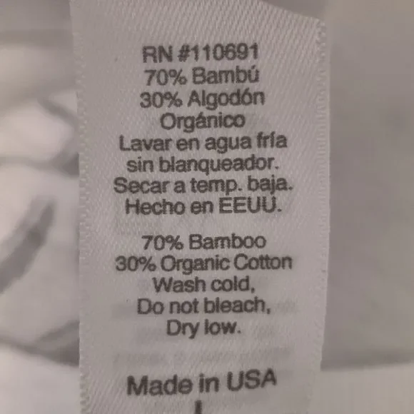 NEW Bamboo/ Organic Cotton Tee "Joy" Mandala White Scoop Neck T-Shirt L 5/$25 - Picture 5 of 9